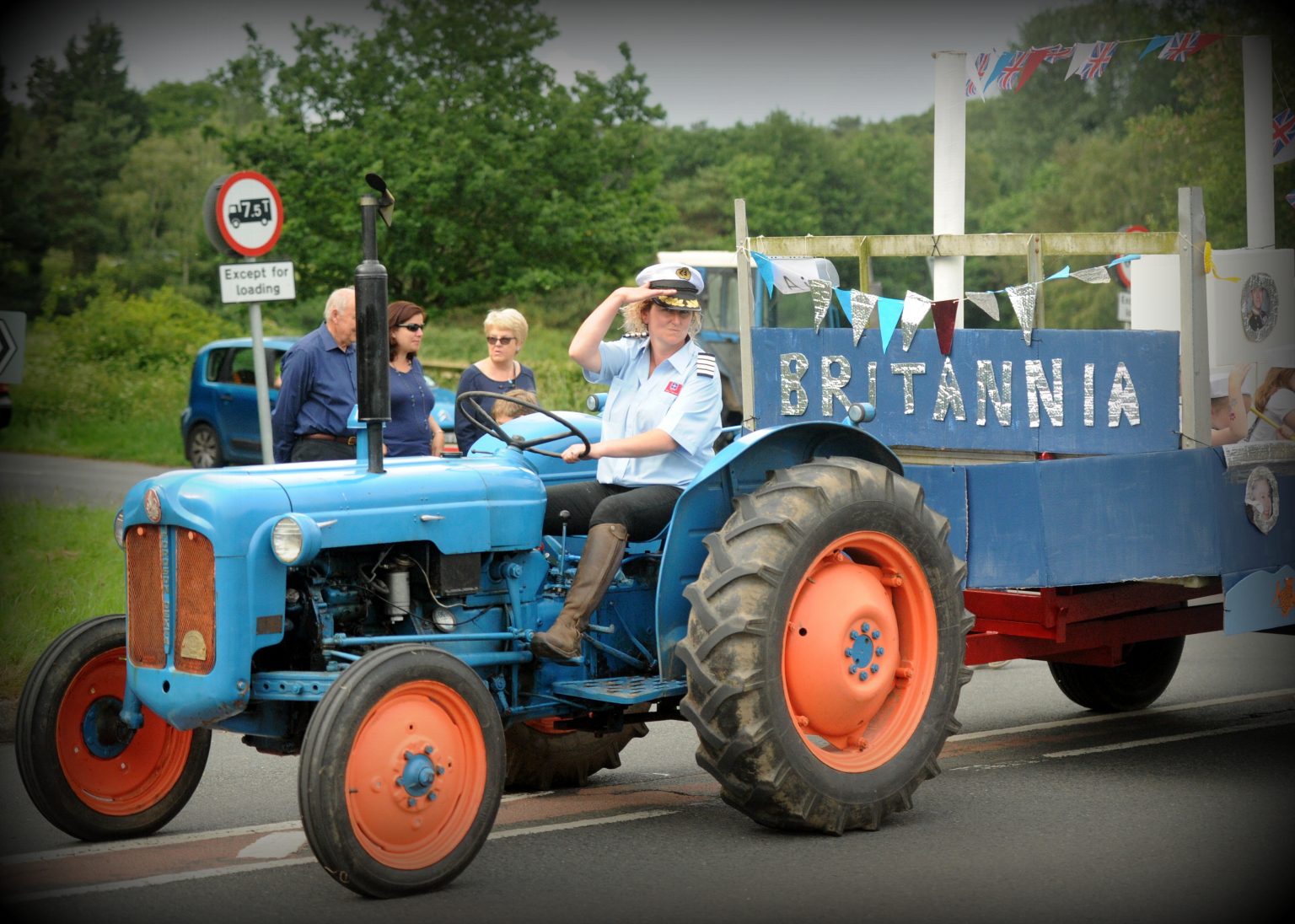 tractor pulled float,at the Copythorne Carnival